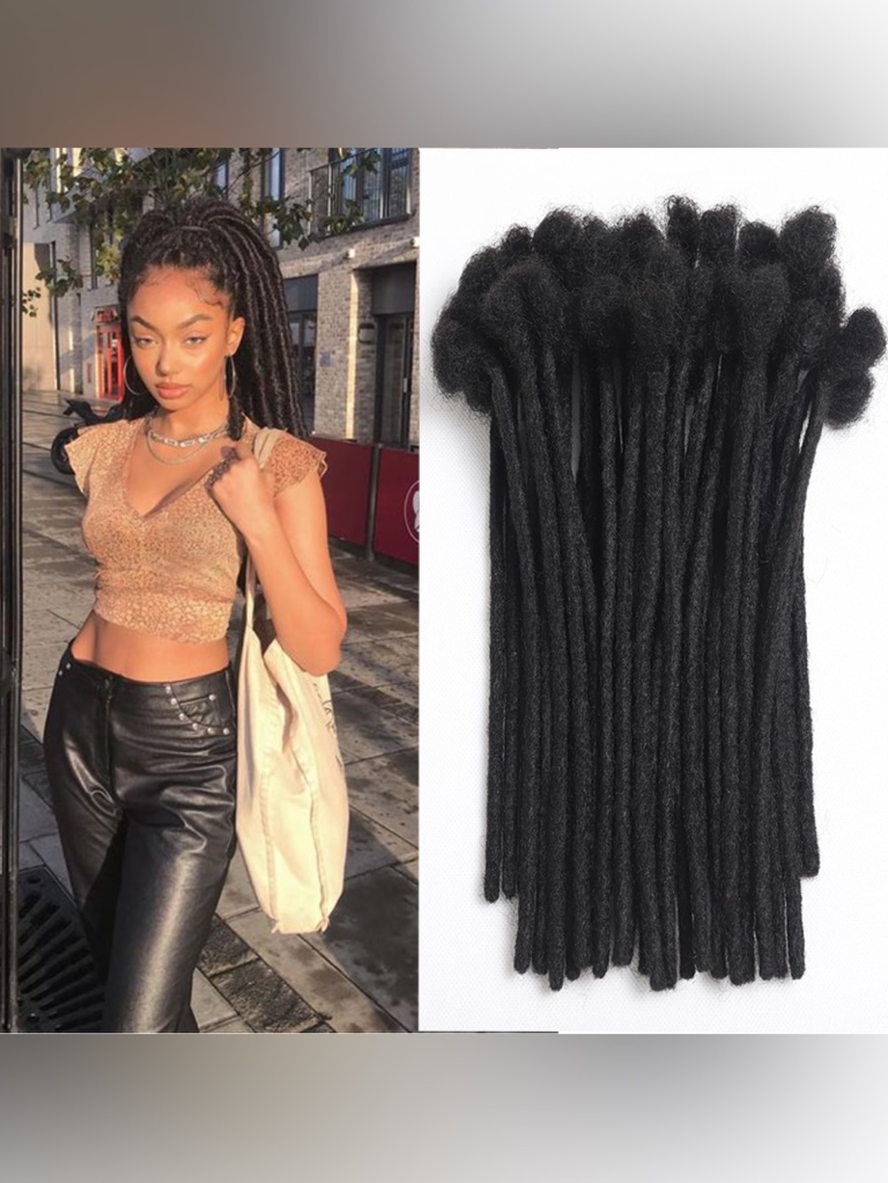 HUMAN HAIR LOCEAST 12” Human Hair Loc Extensions 0.8cm Black 30 Strands NWT